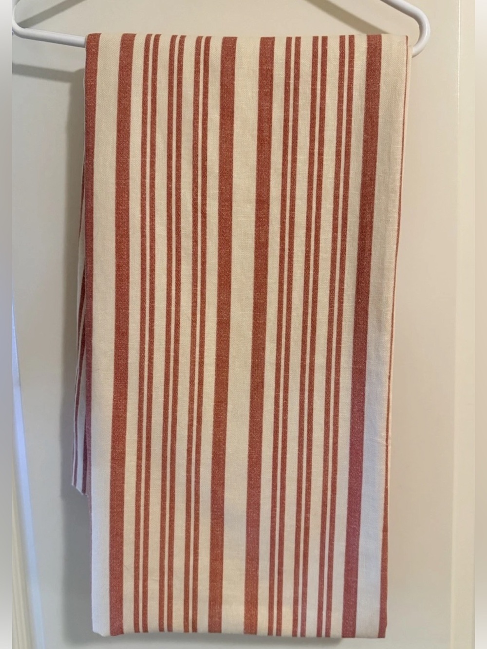 Pottery Barn Antique Stripe Drape | RED Striped Curtain Blackout Lining 84” L
